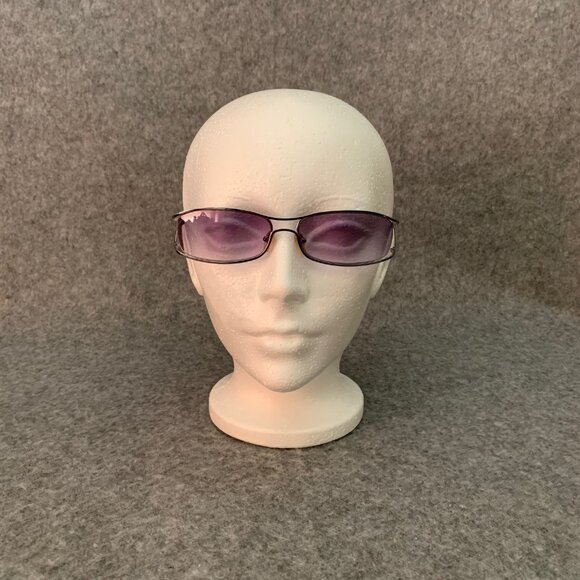 Evita Peroni Hand Made Silver Metal Rectangle Sunglasses - Picture 4 of 15